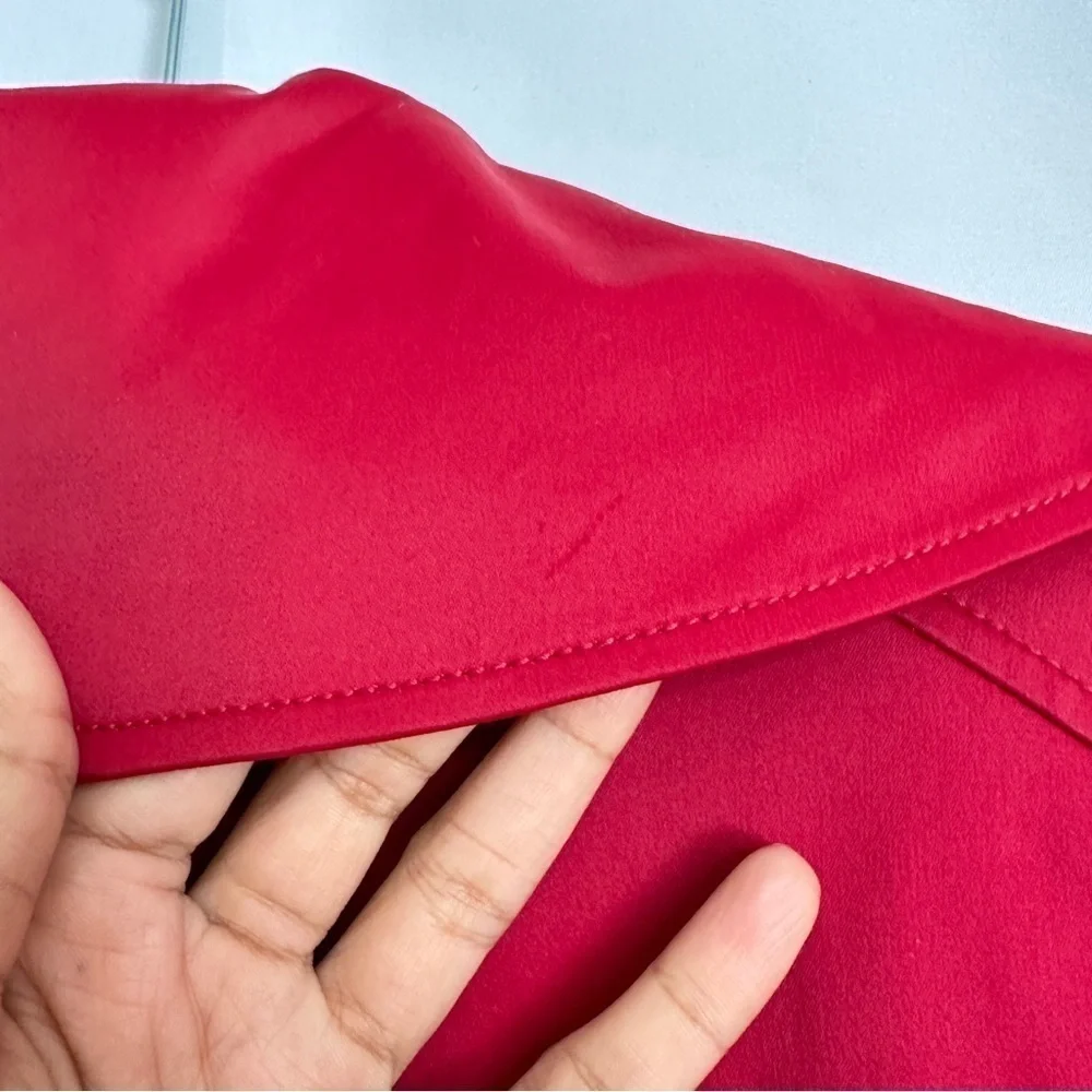 Kenneth Cole New York Women’s Red Mid Length Jacket Trench Coat Wide Collar sz S
